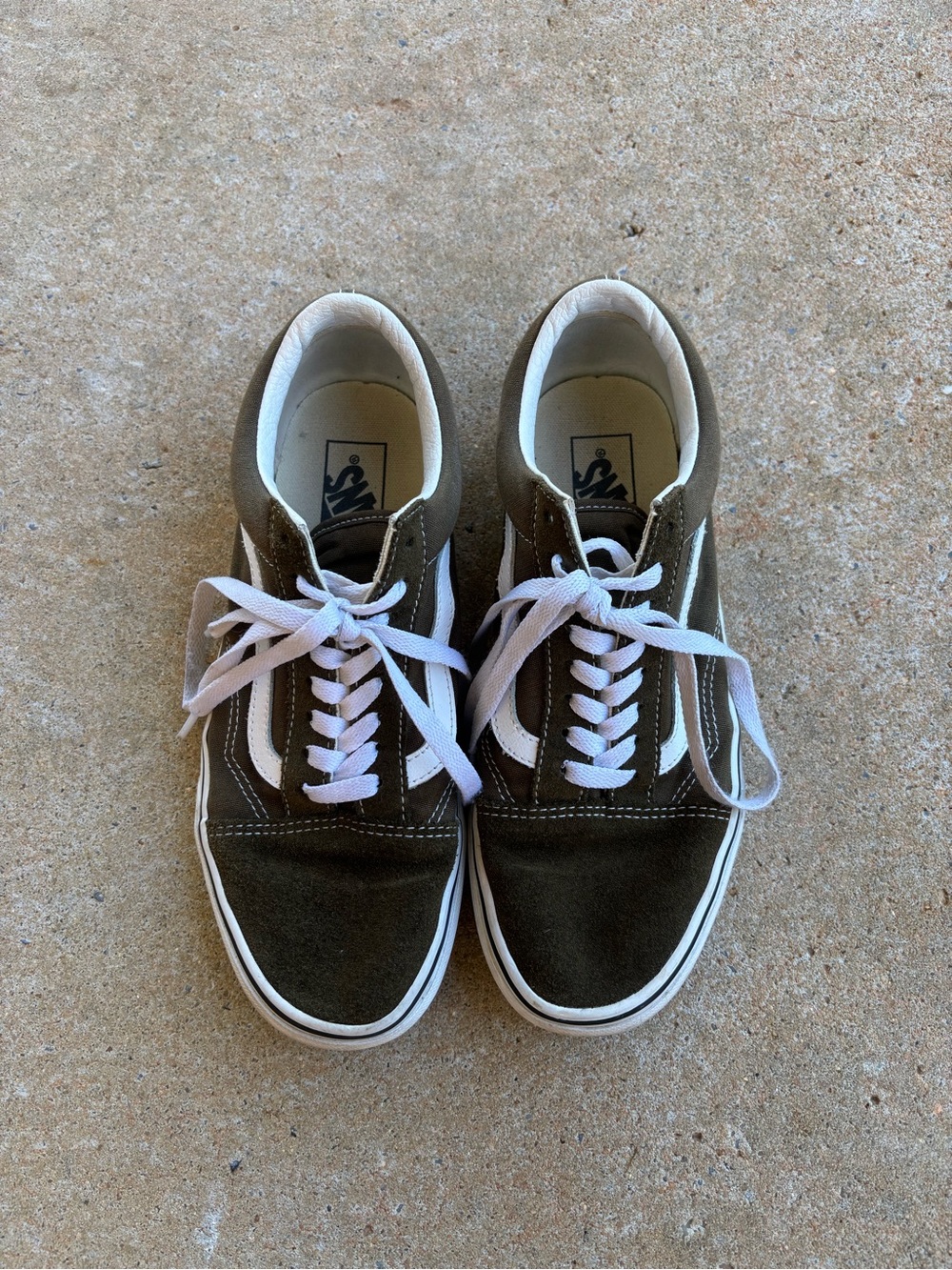 Vans Old Skool Sneakers in Olive with White Stripe